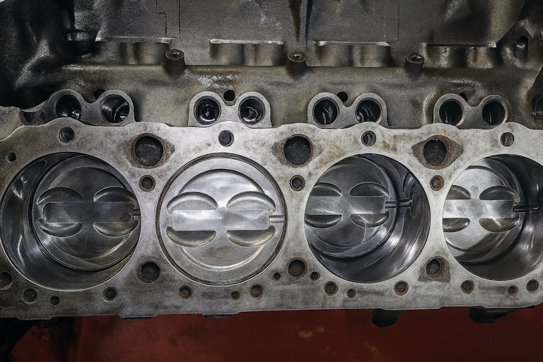 boat engine cylinder head image of a cylinder head being reconditioned